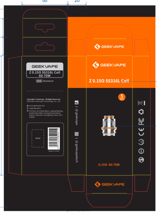 Geek Vape Precio - GeekVape 5 unids/pack bobina serie z z0,15 ohmios 4NDP3